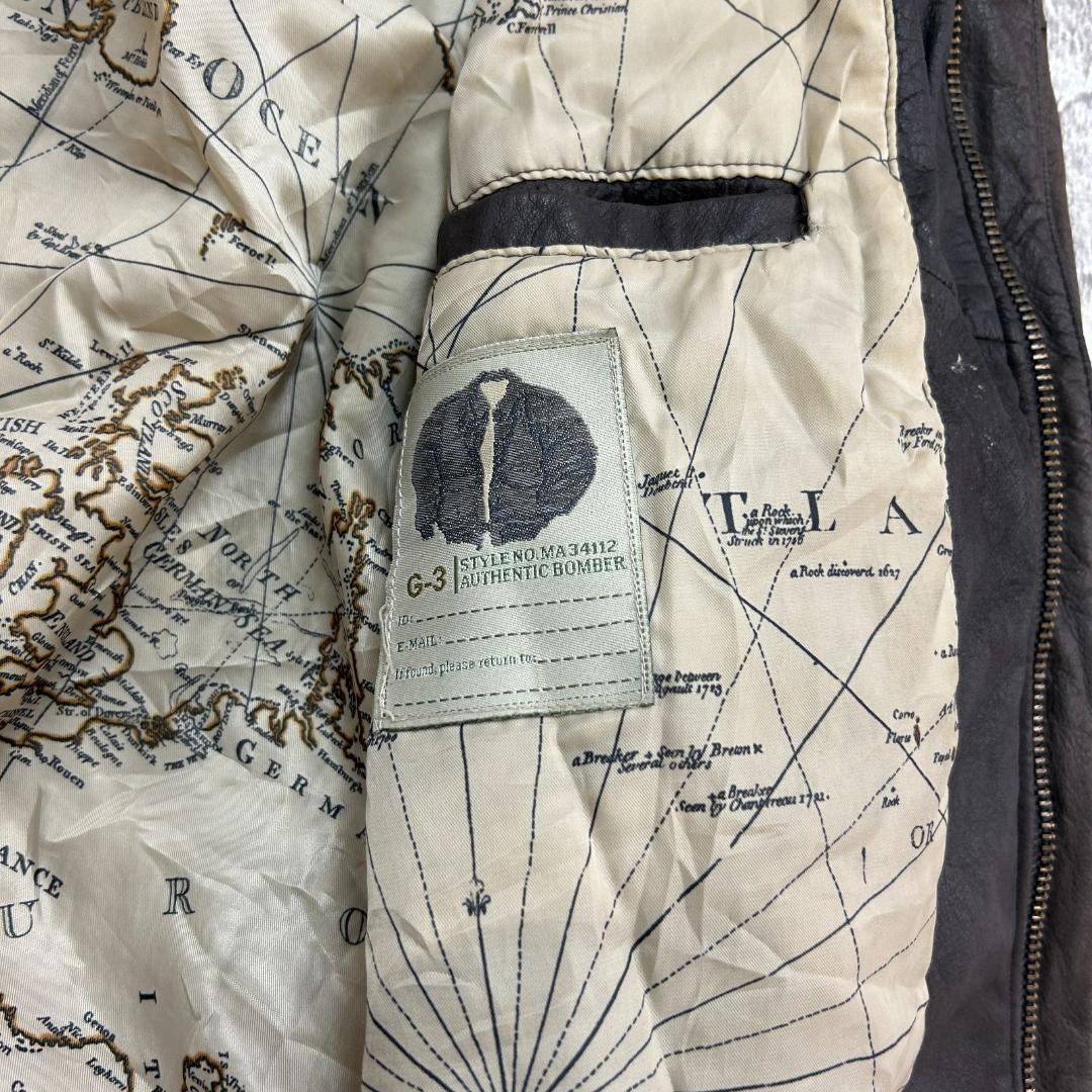 ロ*ク様 G-III 　レザージャケット　A-2　古着　ブラウン　茶色　L