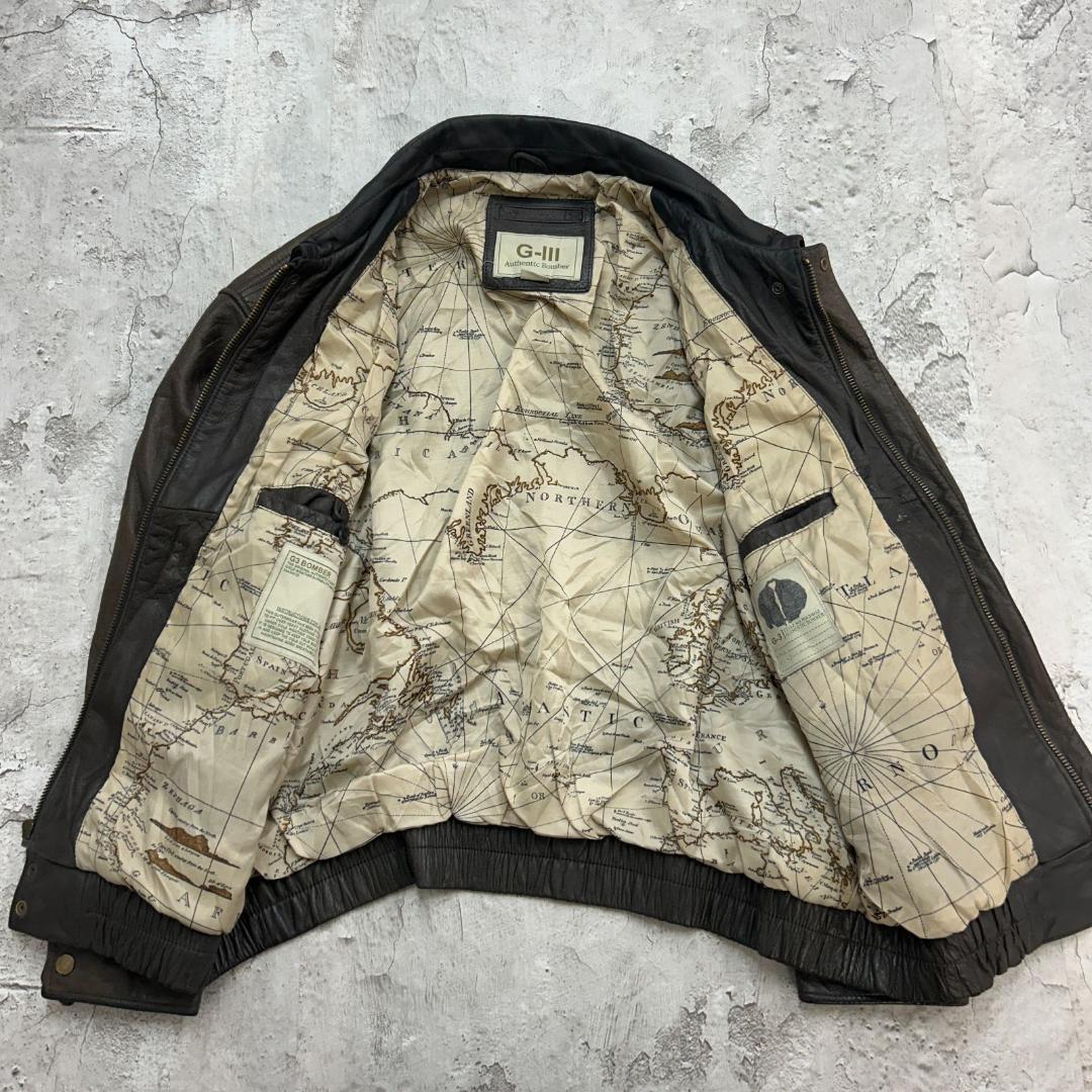 ロ*ク様 G-III 　レザージャケット　A-2　古着　ブラウン　茶色　L