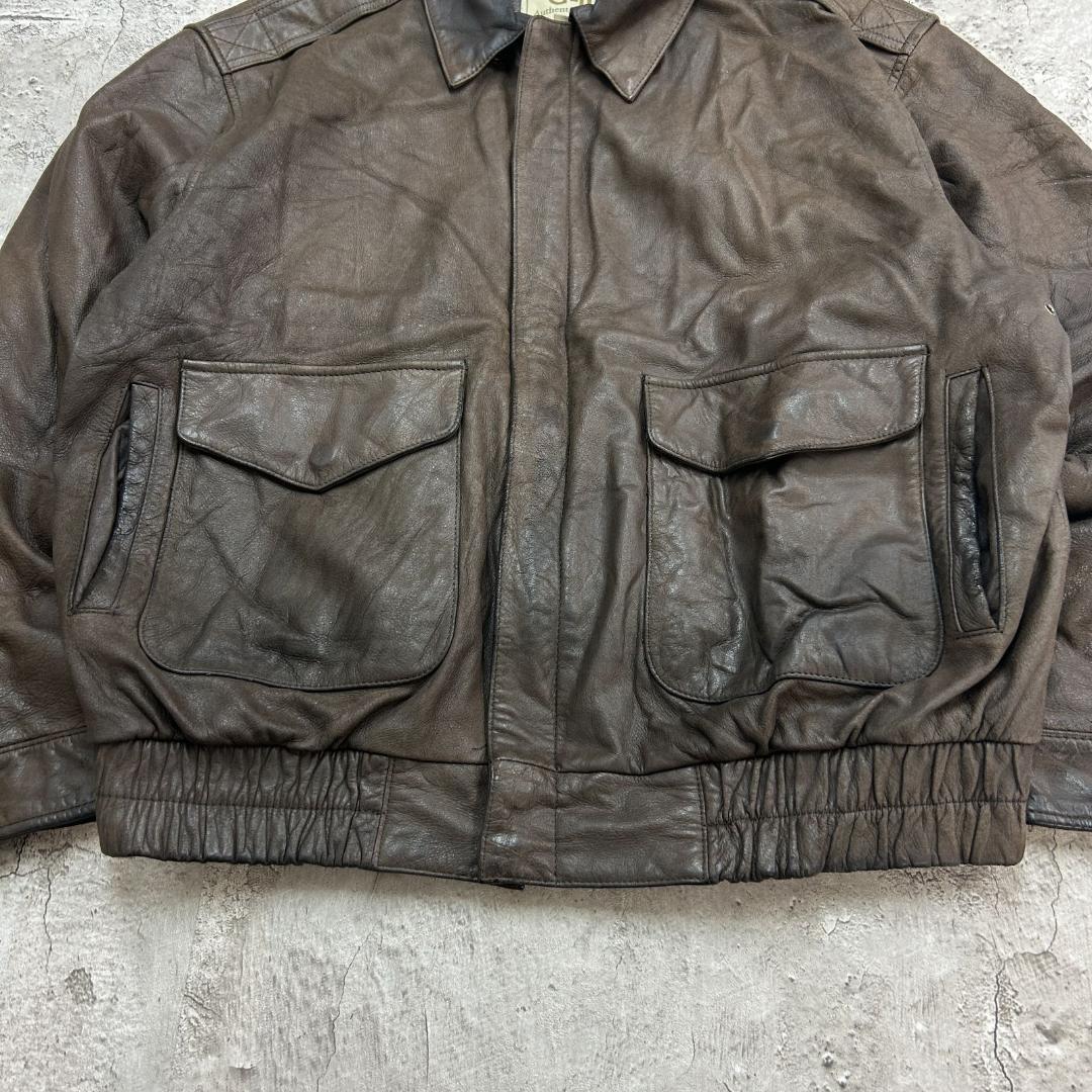 ロ*ク様 G-III 　レザージャケット　A-2　古着　ブラウン　茶色　L