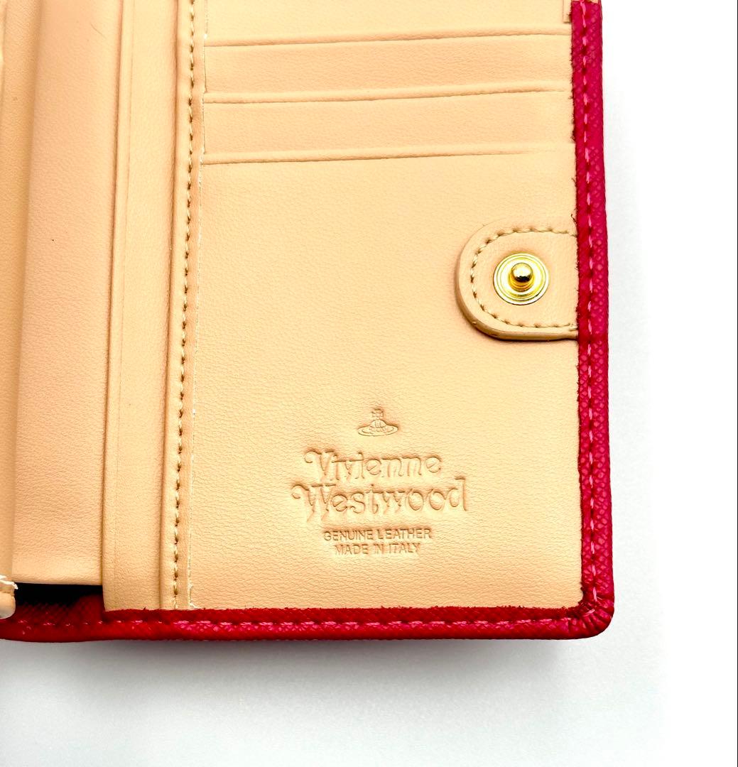 【♡新品未使用♡】Vivienne Westwood 二つ折り財布 ピーチ 人気