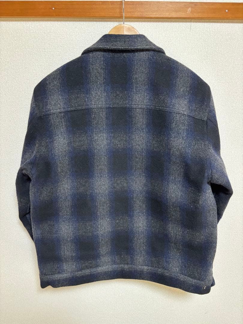 RADIALL・ネイビー・グレー チェックジャケット Lサイズ