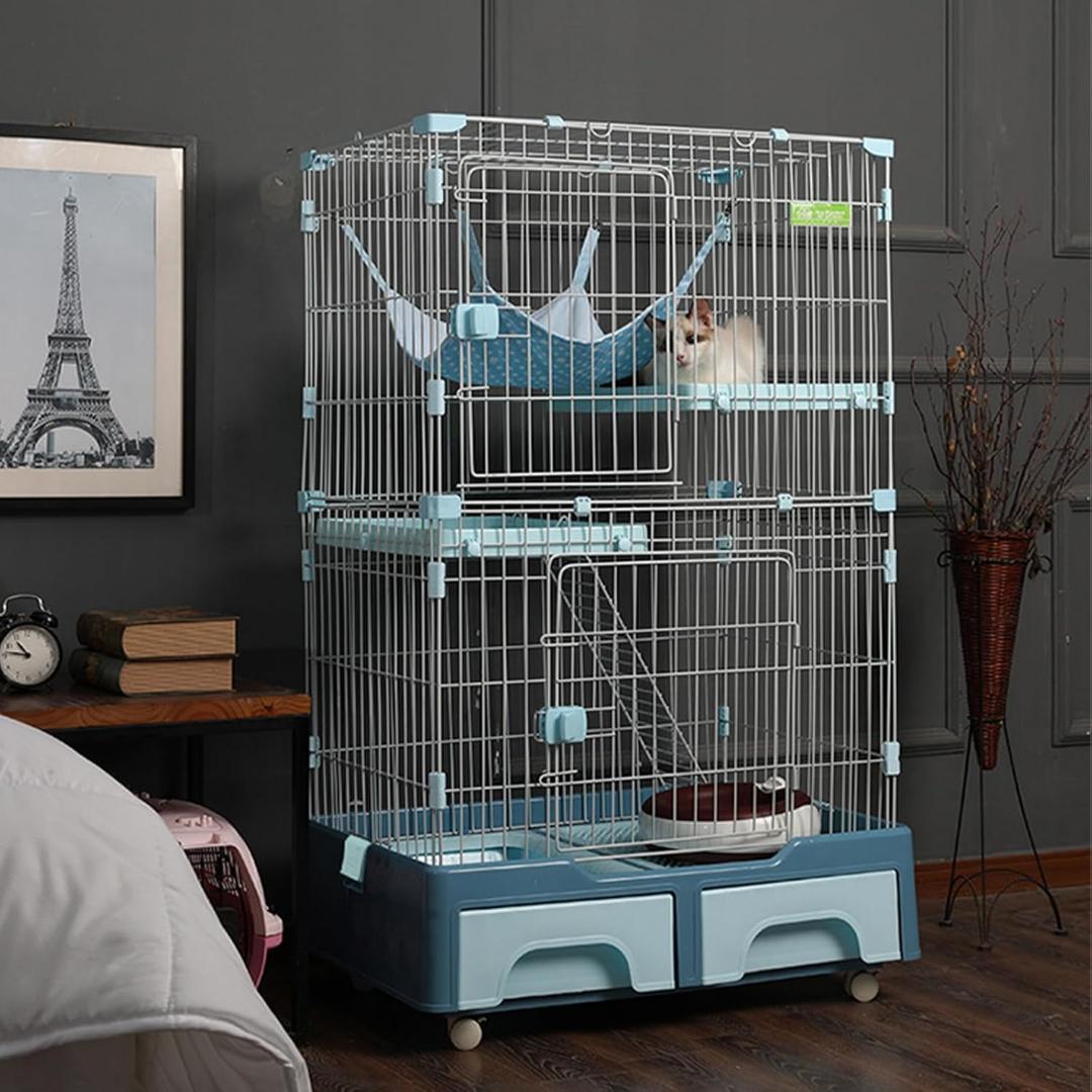 最終価格✨キャットケージ 3段 多機能 猫用トイレ付き 引き出し