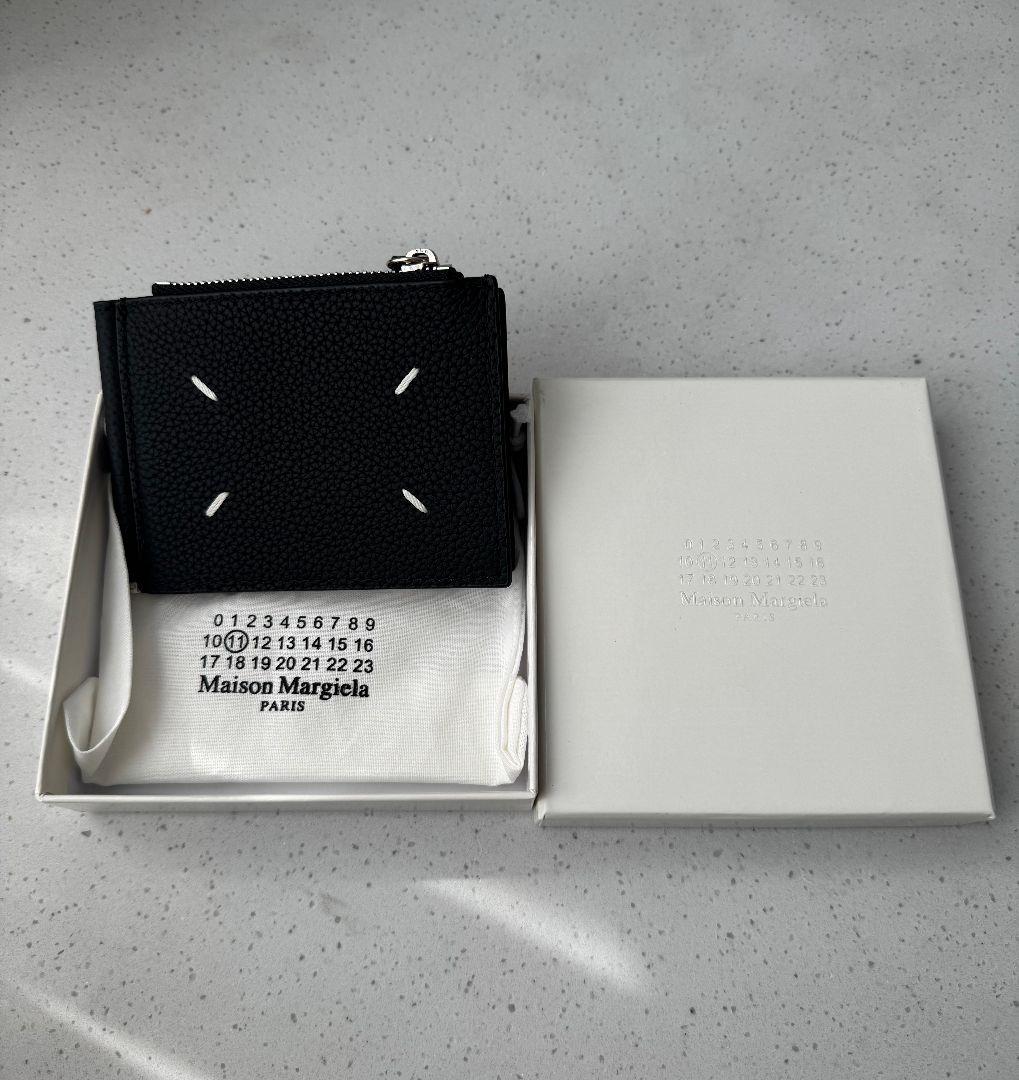 Maison Margiela ブラックレザー二つ折り財布