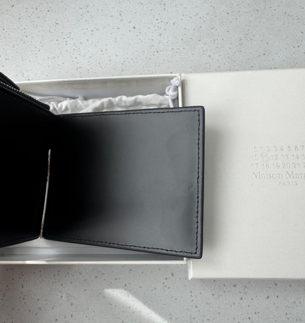 Maison Margiela ブラックレザー二つ折り財布