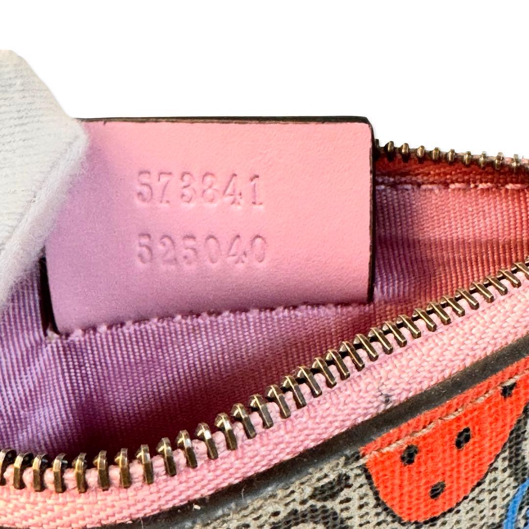 【美品】GUCCI グッチ GGスプリーム PVC×レザー ケース いちご