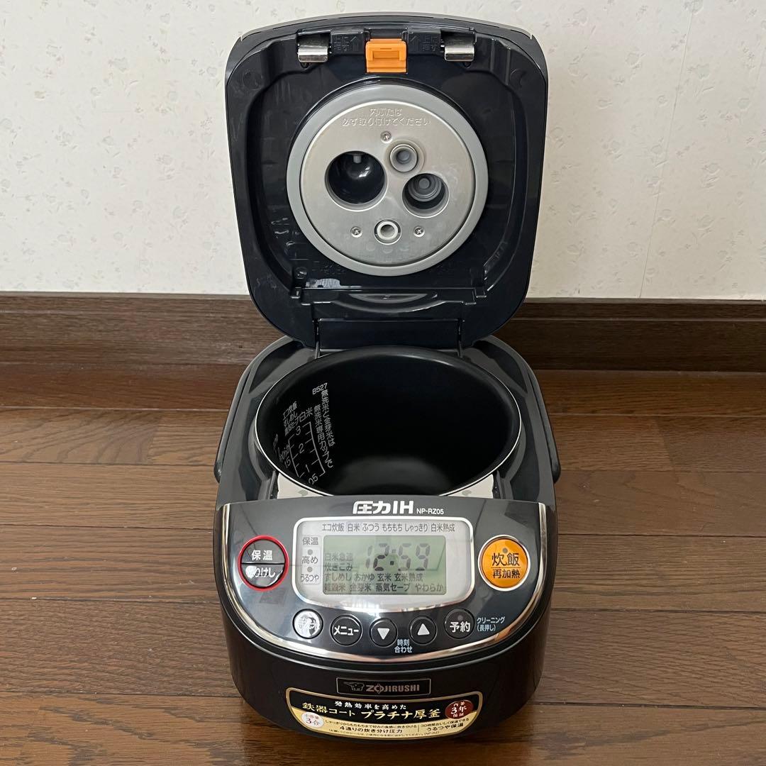 圧力IH炊飯器 NP-RZ05型 黒色 ZOJIRUSHI 取扱説明書付き 3合
