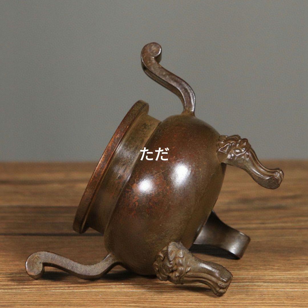 銅製 官帽耳香炉 三足鼎 奉納香炉 香道具 工芸品 置物