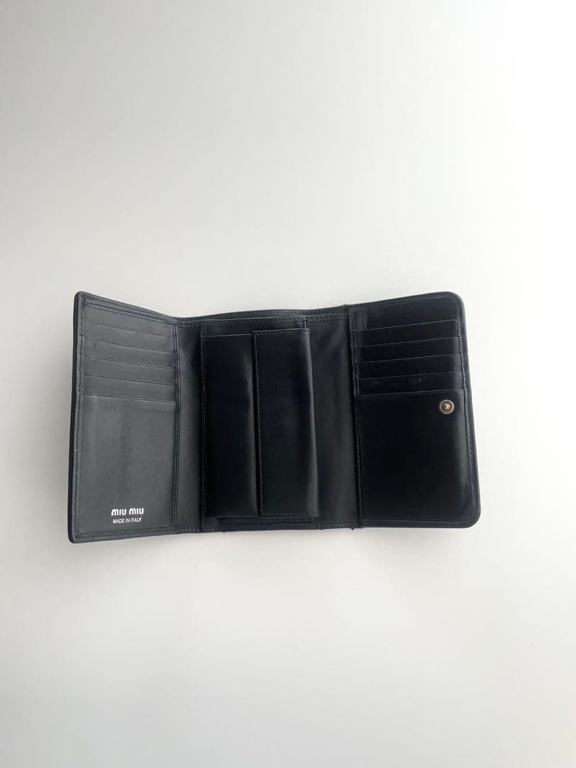 小物 Miu Miu Embroidered Denim Wallet