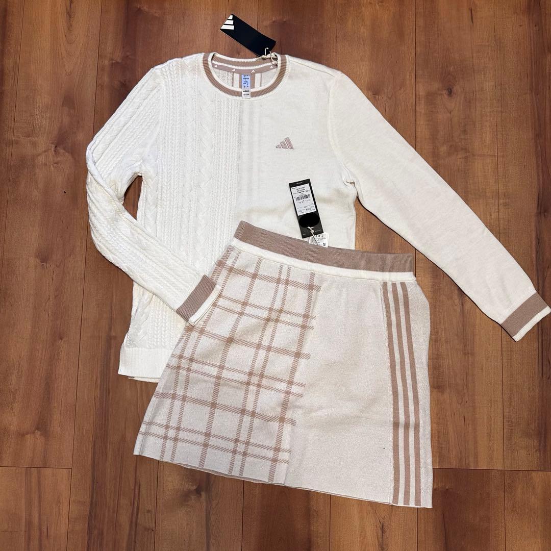 長袖セーター　ニットスカート　サイズM セットアップ　ゴルフウェア　秋冬　ウール