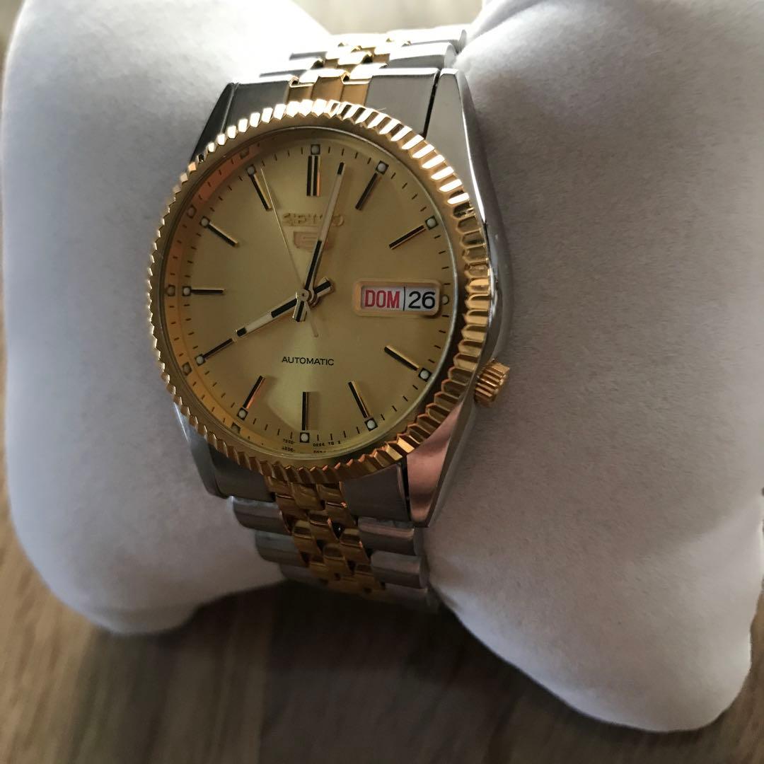 セイコー5 デイデイト 自動巻き 7S26-0500 裏スケ コンビ