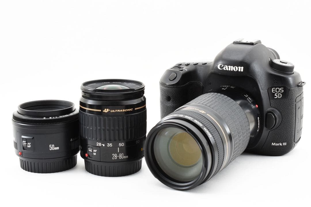 一眼レフCanon EOS 5D MarkIII標準&望遠&単焦点レンズセット