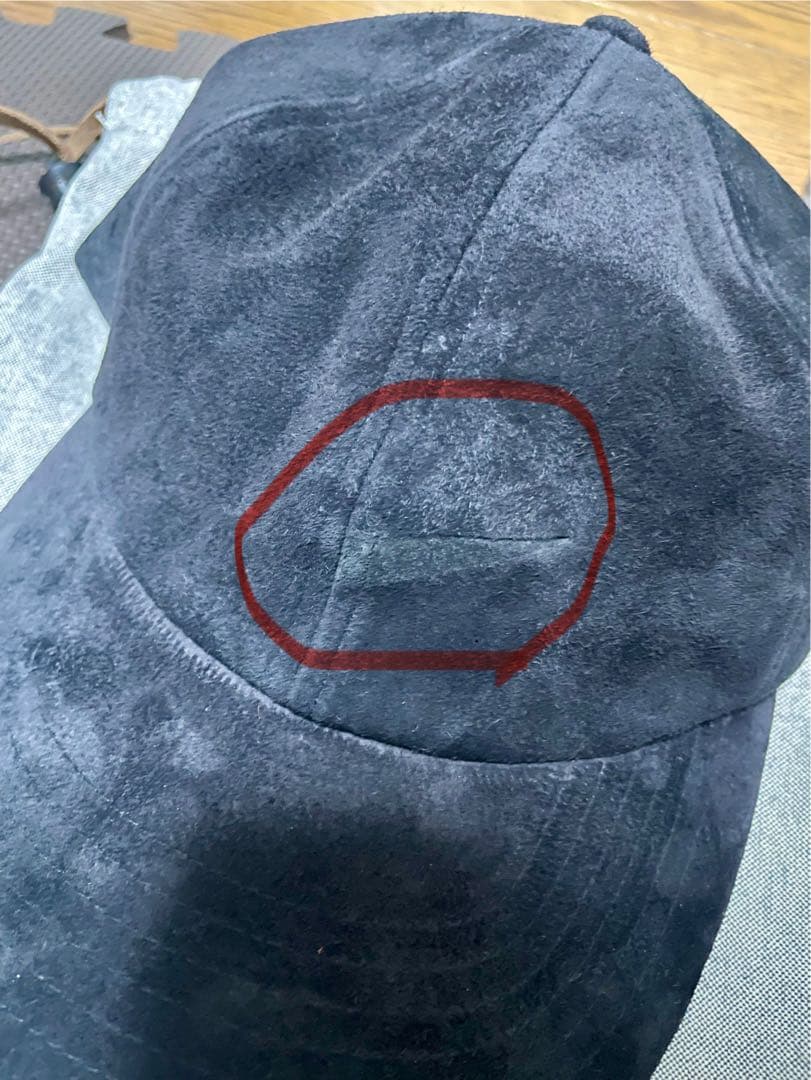 DECi Suede 6panel Cap ブラック OVY (傷あり)