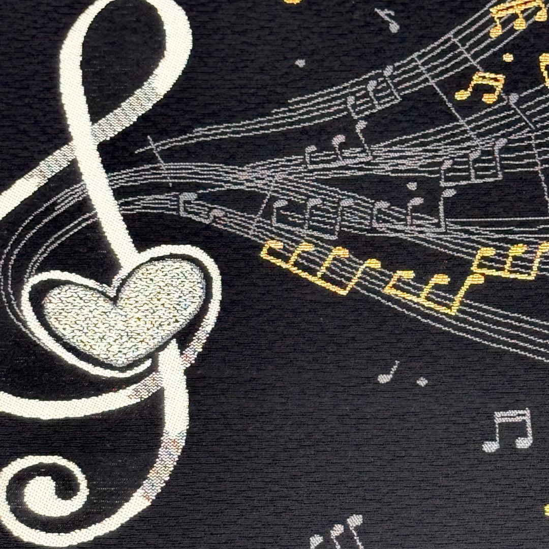 訳あり　名古屋帯　西陣織　お太鼓柄　音符　お仕立て込み