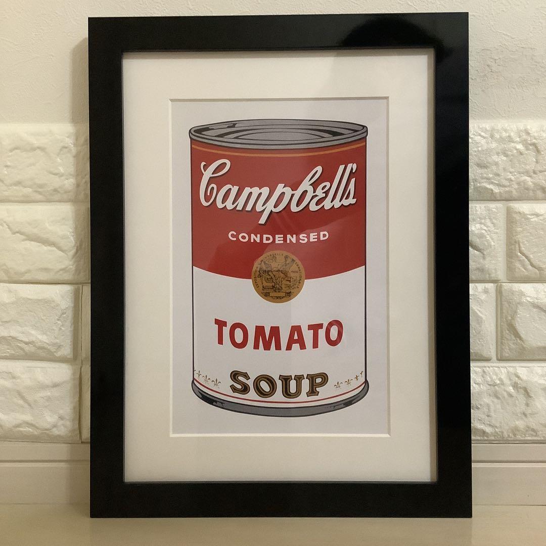 アンディー・ウォーホル　フレーム入りアート　キャンベルスープ缶