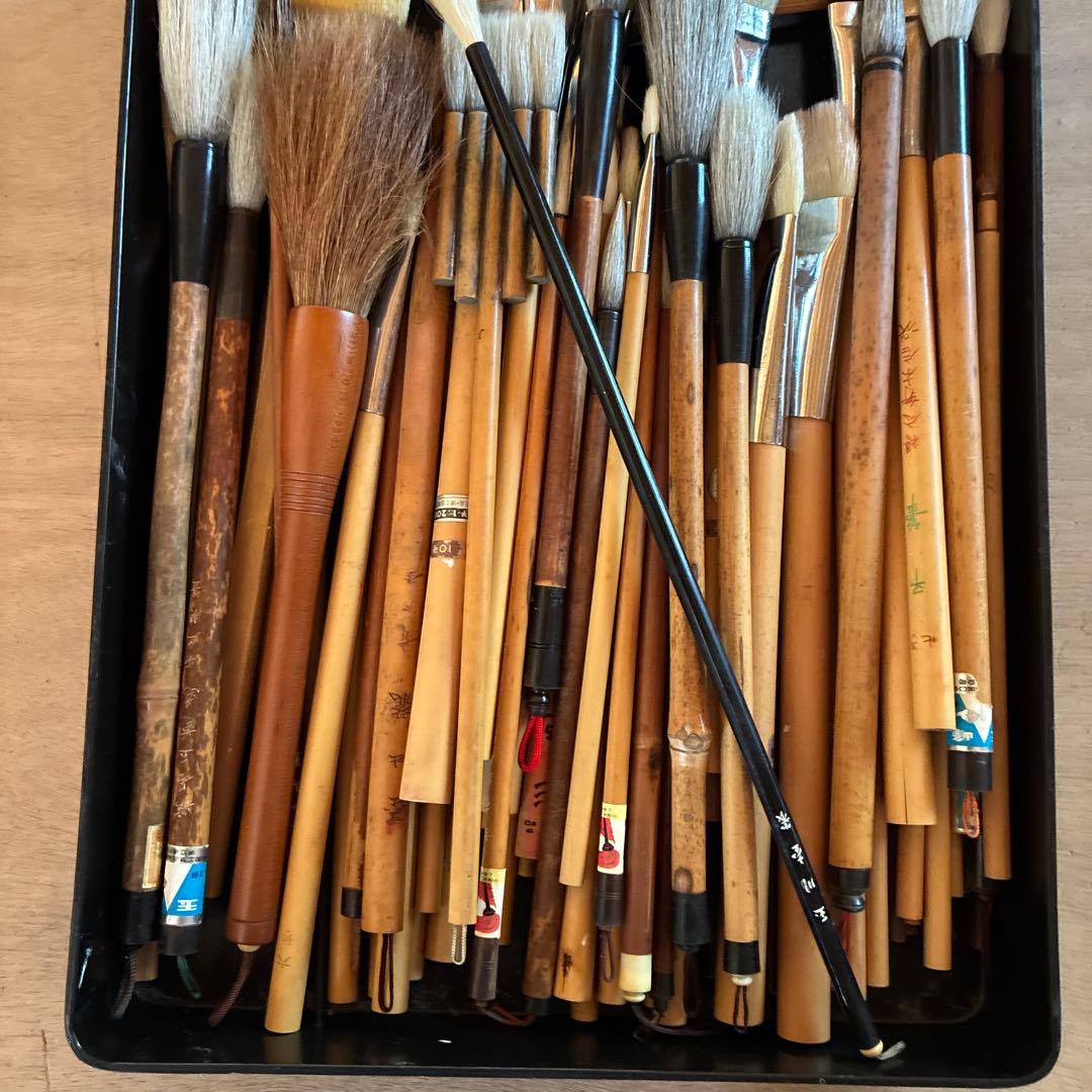 扇子模様の重箱と筆セット