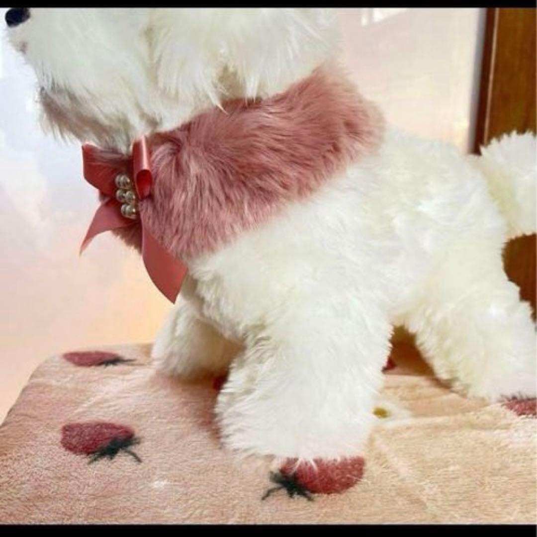 1434.わんこファースヌード　つけ襟マフラー　ハンドメイド　犬服