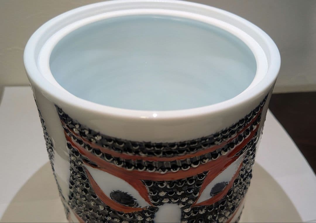 『長野恵之輔』隈取文　水指　有田焼　歌舞伎　守静坊窯　茶道具　共箱くまどり