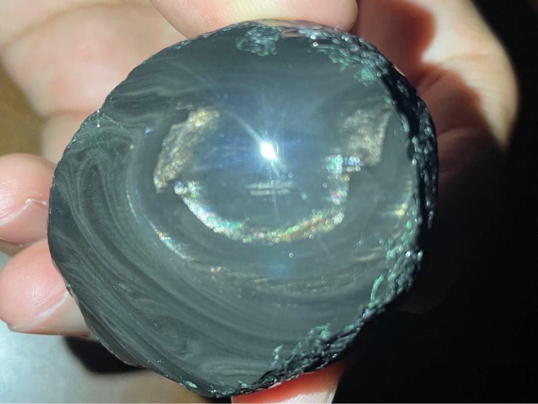 研磨品　十勝石玲瓏　金虹　スペシャルゴールデンレインボーオブシディアン