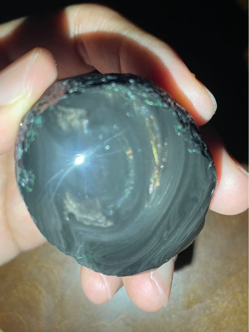 研磨品　十勝石玲瓏　金虹　スペシャルゴールデンレインボーオブシディアン