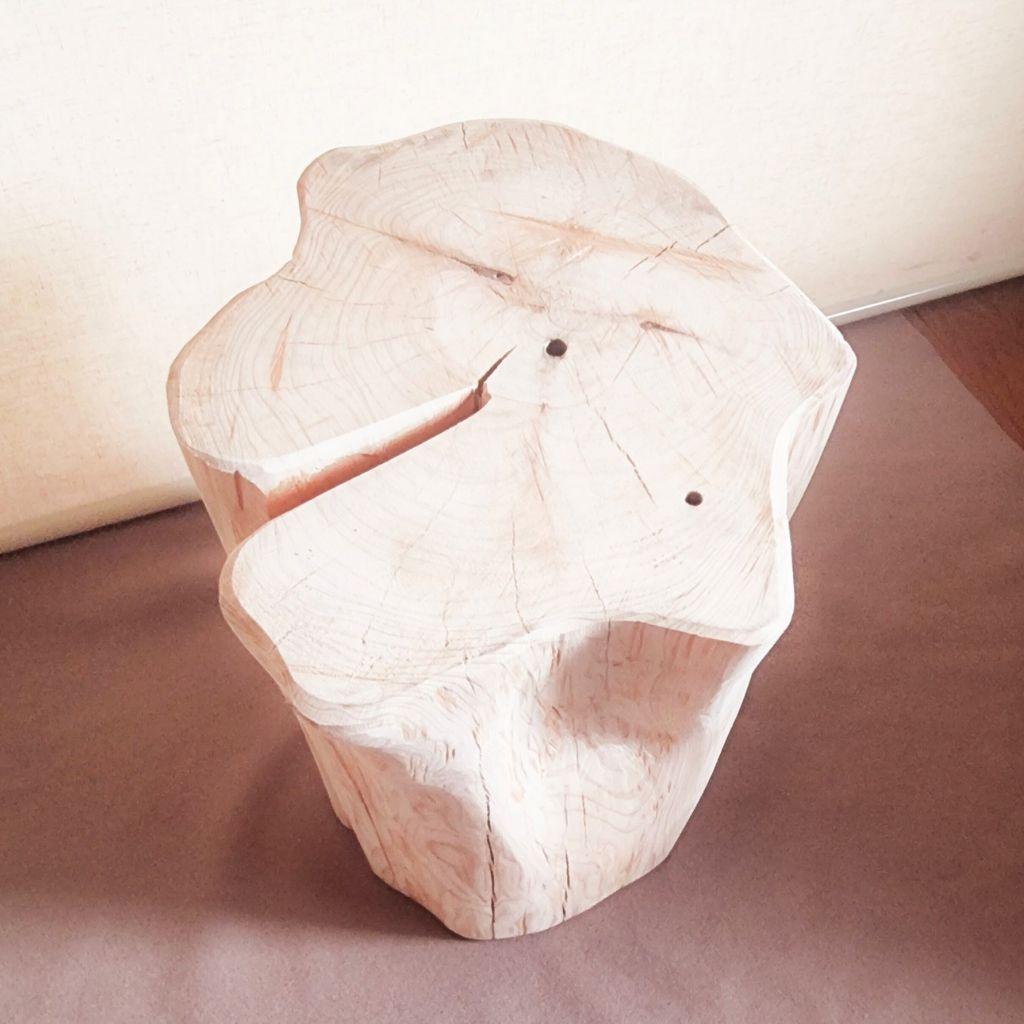 天然アロマ 東濃ひのき 根元切株スツール・テーブル・無垢無塗装・オーガニック