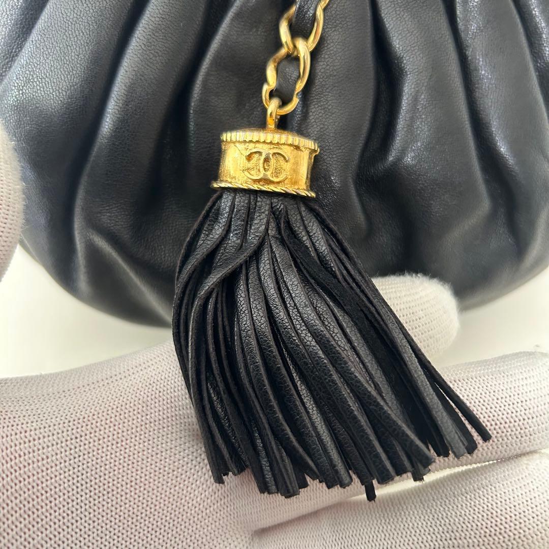CHANEL シャネル ショルダーバッグ レザー がま口 フリンジ