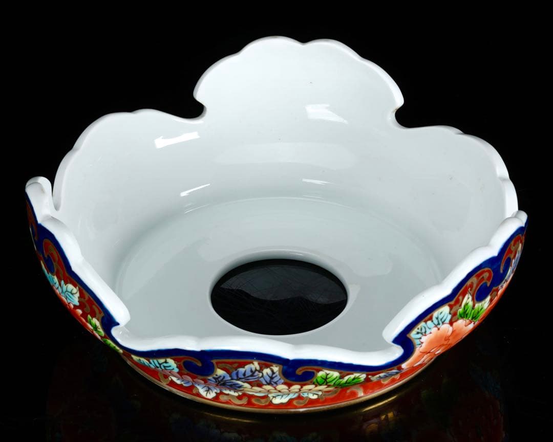 有田焼 龍右衛門 染錦窓絵花鳥図 沈香壺 飾壺 三段壺 特大85㎝ 骨董 古美術