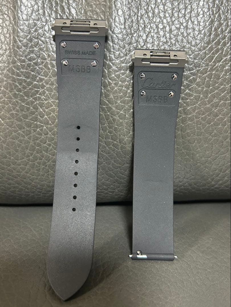 カルティエ Cartier サントスドゥカルティエ LM用　純正ラバーベルト　黒