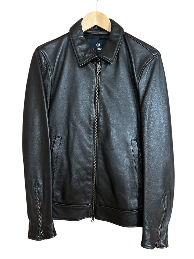 nano universe ブラウン レザージャケット(羊革)
