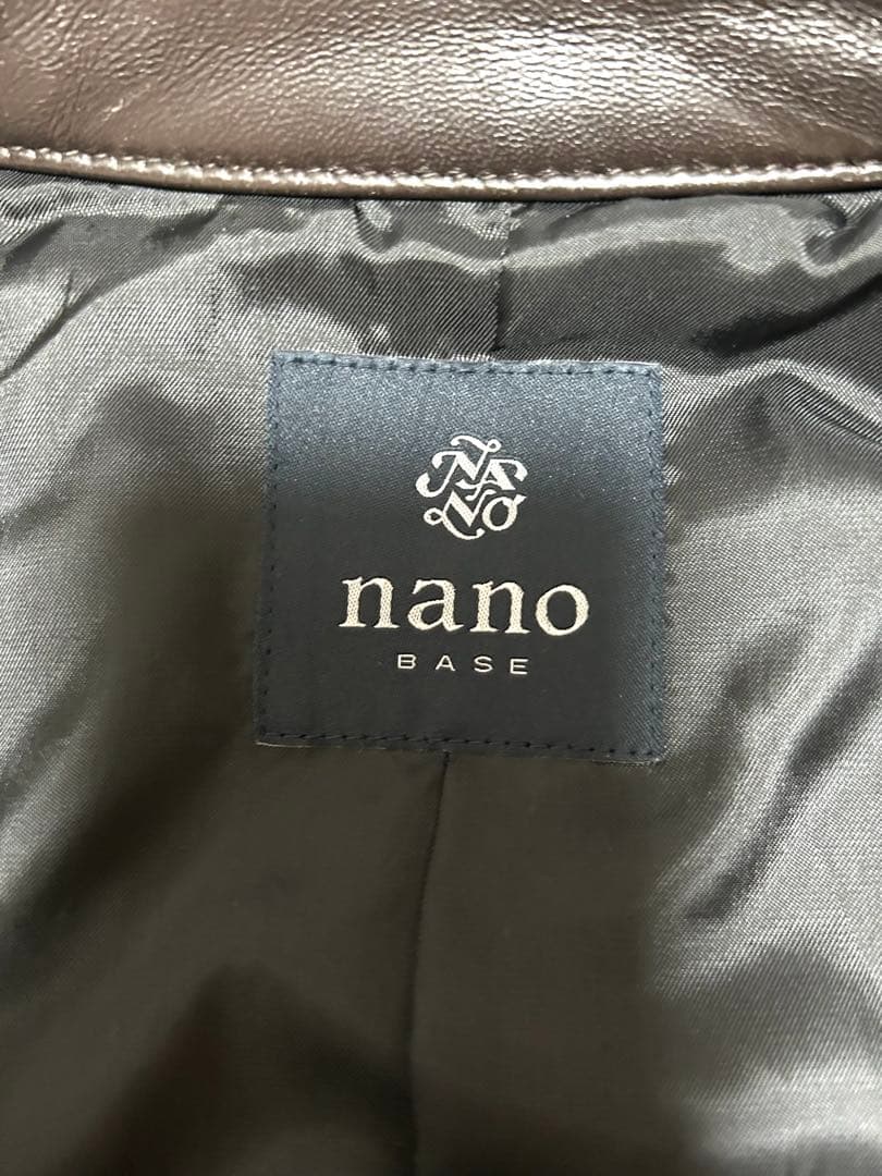 nano universe ブラウン レザージャケット(羊革)