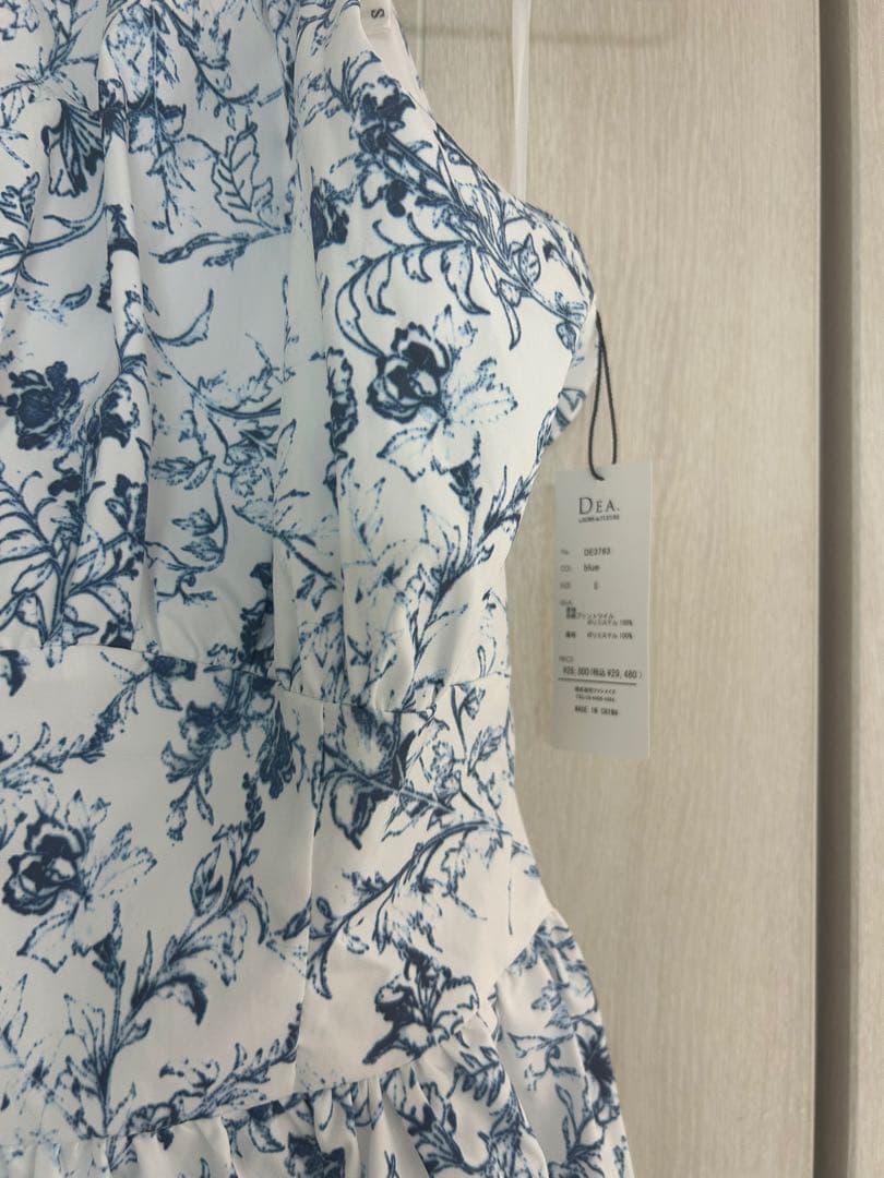 新品 DEA ローブドフルール ドレス キャバ ホルターネック ロング ブルー