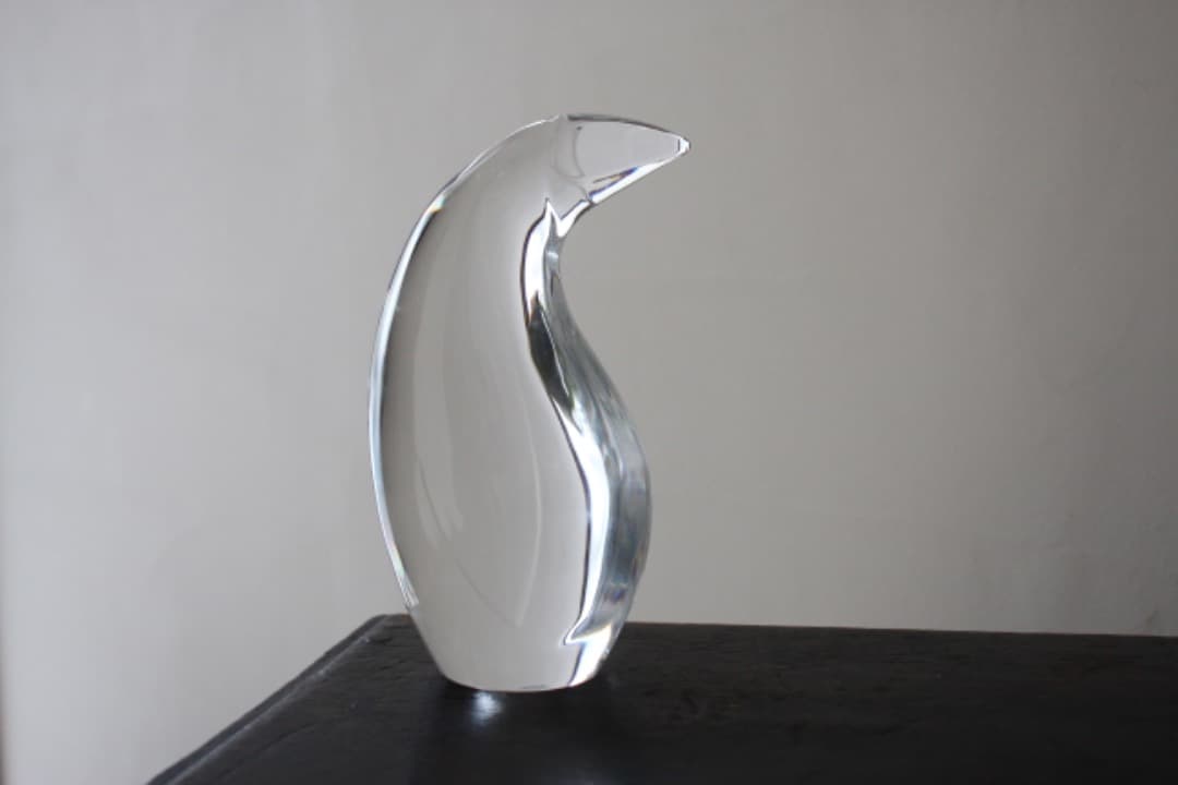 HOYA　クリスタル　アートガラス　Neil Cohen　ペンギン　置物　箱入