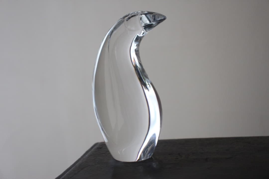 HOYA　クリスタル　アートガラス　Neil Cohen　ペンギン　置物　箱入