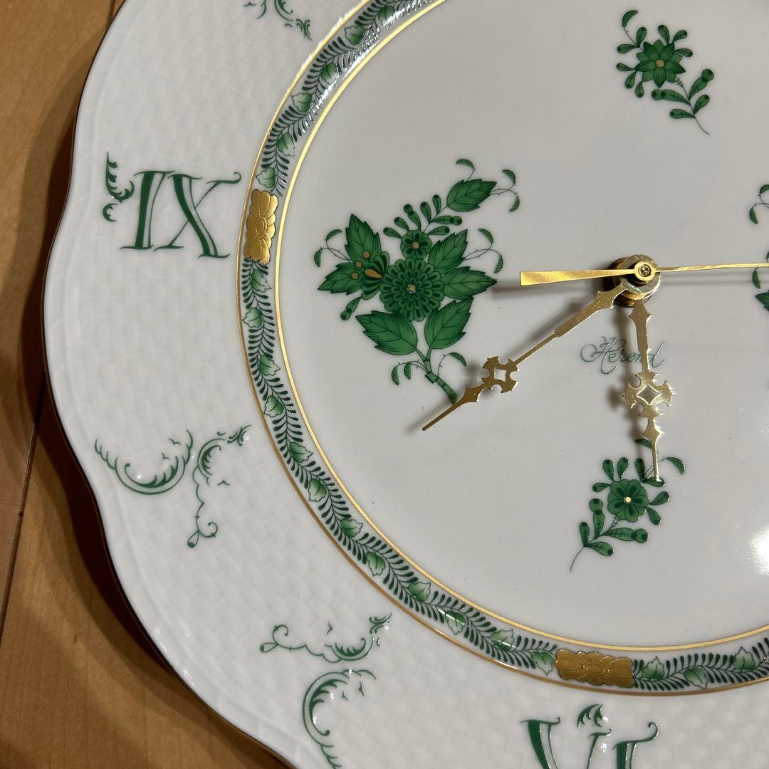 お値下げ‼️ヘレンド アポニーグリーン 壁掛け時計 HEREND