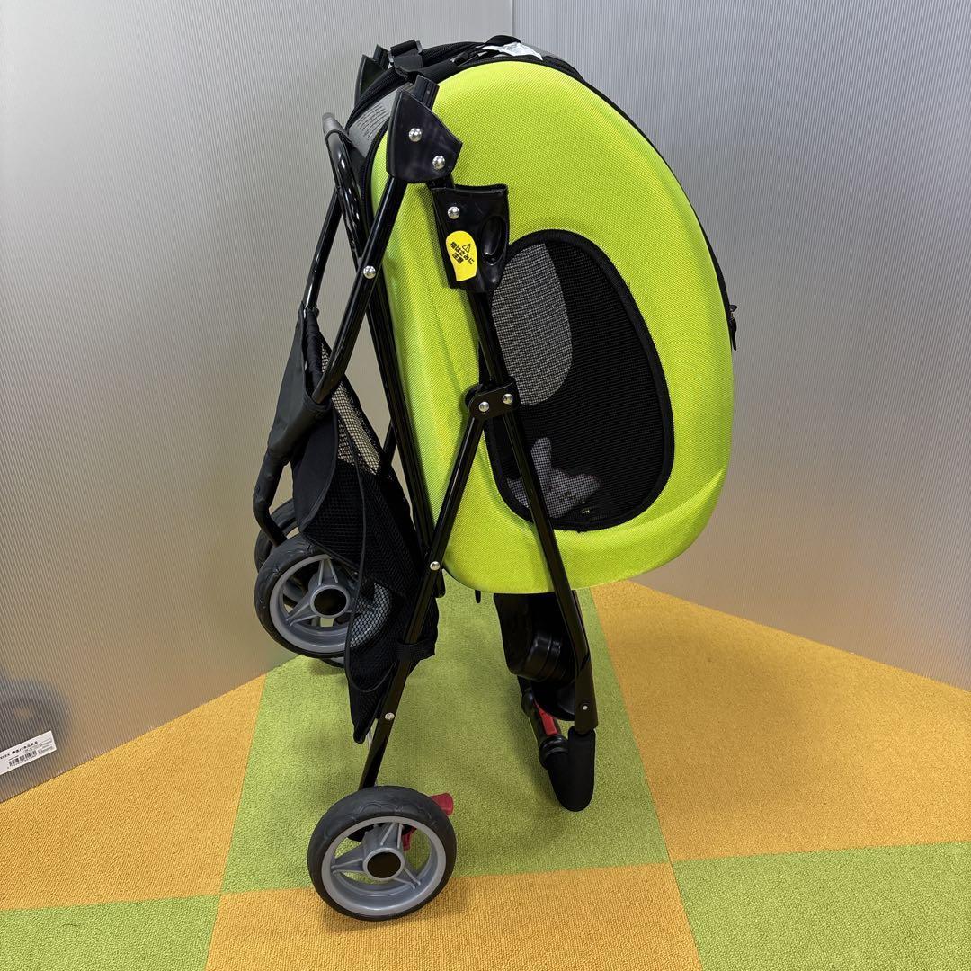 値下げ毛決行！　アイリスオーヤマ　ペットカートグリーン　折りたたみ　分離取り外し