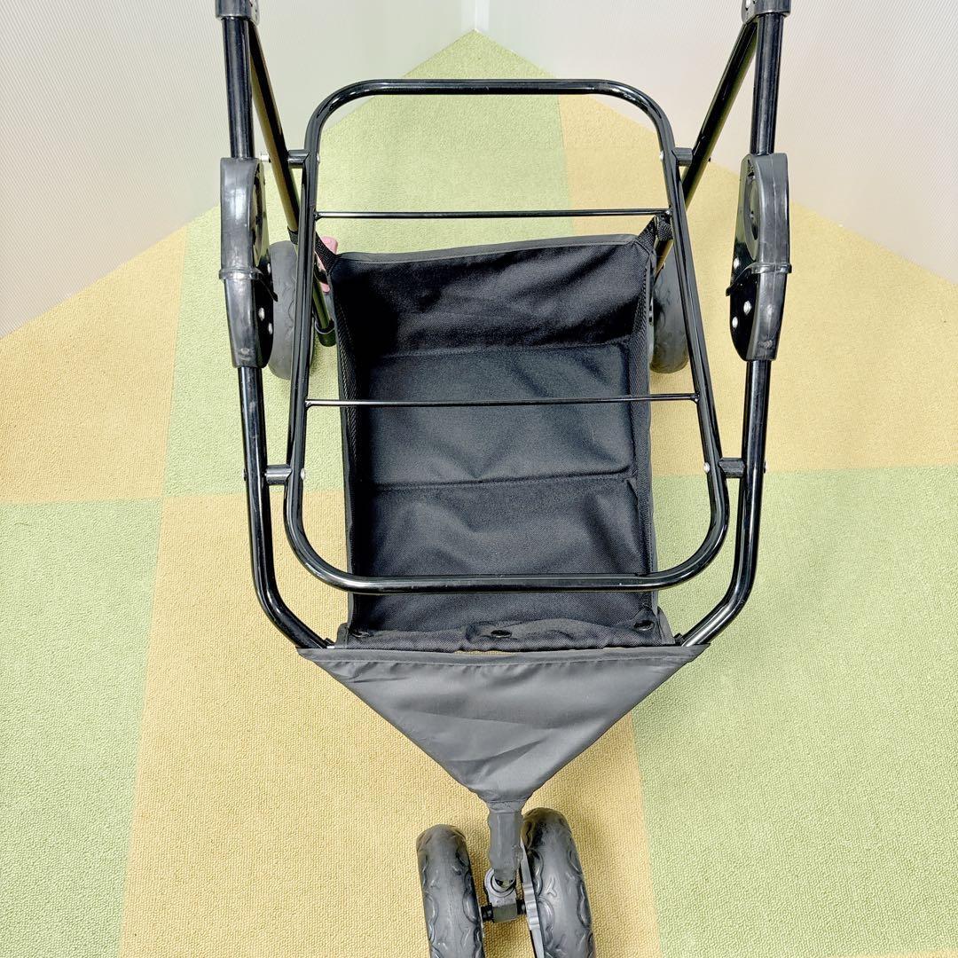 値下げ毛決行！　アイリスオーヤマ　ペットカートグリーン　折りたたみ　分離取り外し