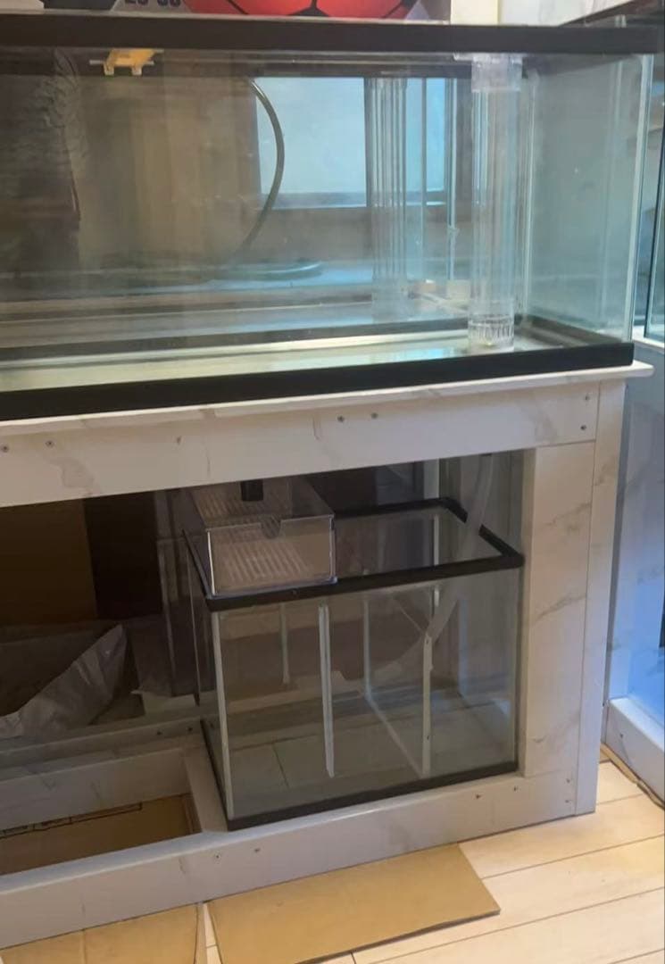 値下げしました‼️⇒ 120-32-40 オーバーフローガラス水槽 と台のセット