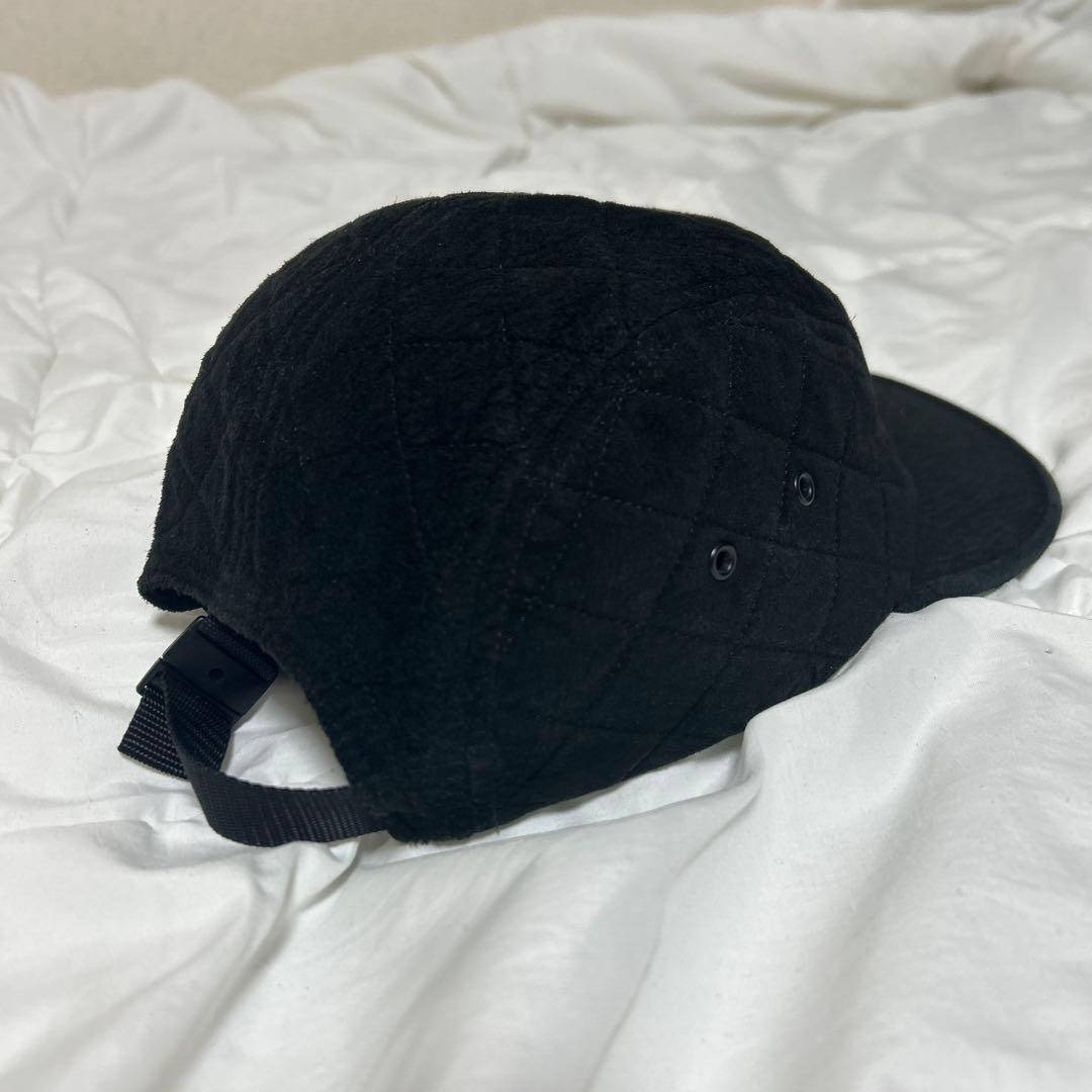 <希少> Supreme キルティング コーデュロイ キャップ 黒 ボックスロゴ