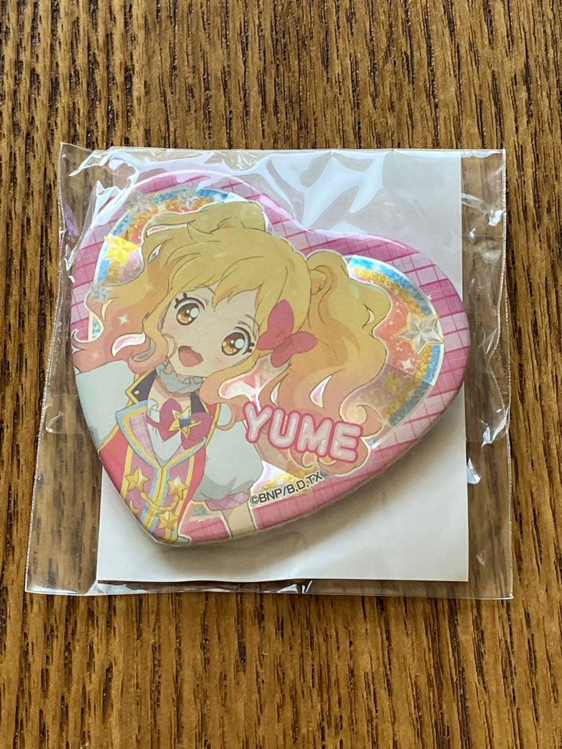 アイカツスターズ! グリッターガラポン ハート型 缶バッジ 虹野ゆめ