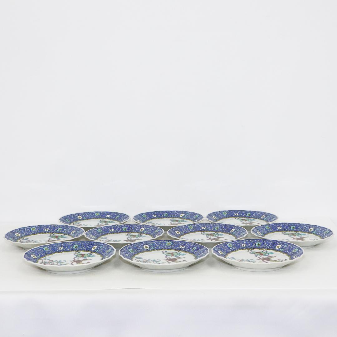 九谷焼 静岳作 皿揃 10客 木箱