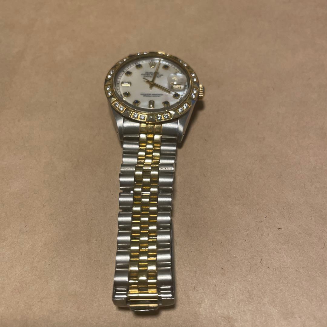 ロレックス デイトジャスト ホワイトシェル8サファイア2ダイヤ