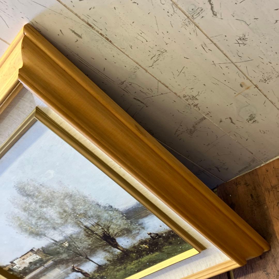 絵画 世界の名画 コロー ヴィル・ダブレー 大判 高級額装 複製画 木製フレーム