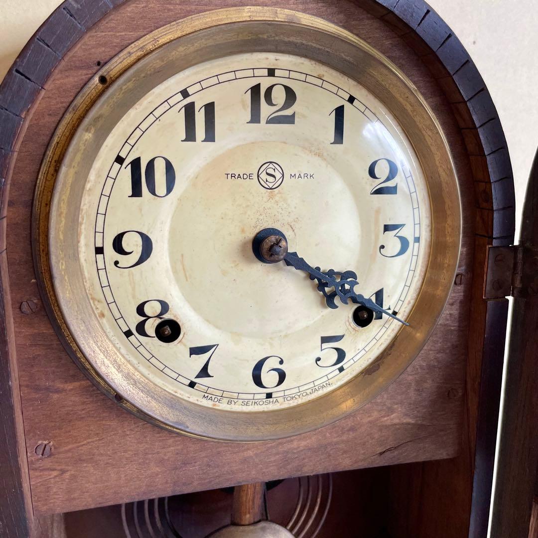 【(−☆】精工舎 スリゲル 18号 柱時計 ボンボン時計 大正時代 稼働品