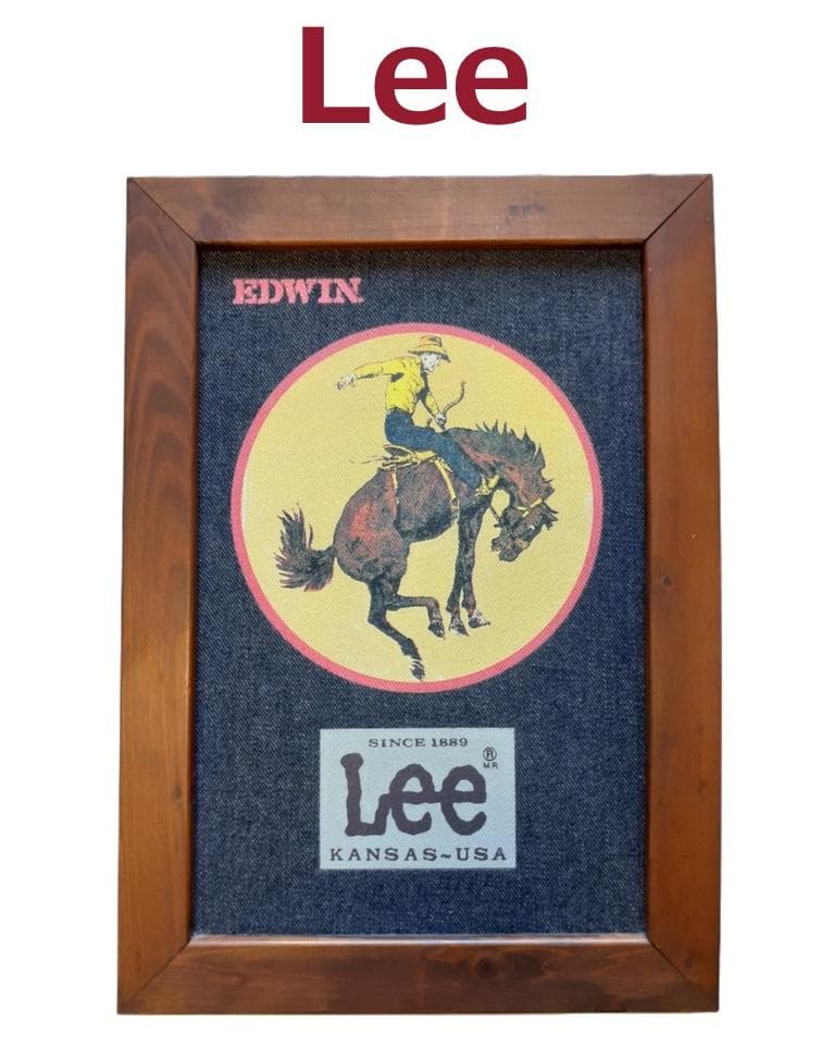 Lee リー デニムバナー 木製額縁 看板 「激レア」 ノベルティグッズ