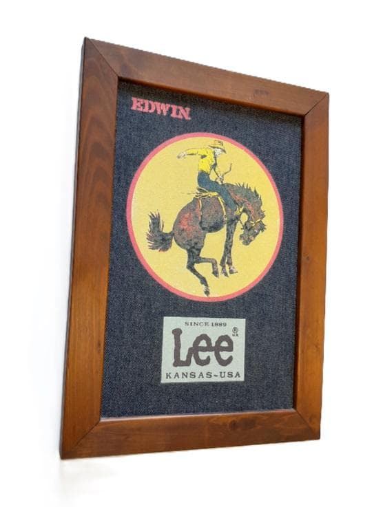 Lee リー デニムバナー 木製額縁 看板 「激レア」 ノベルティグッズ