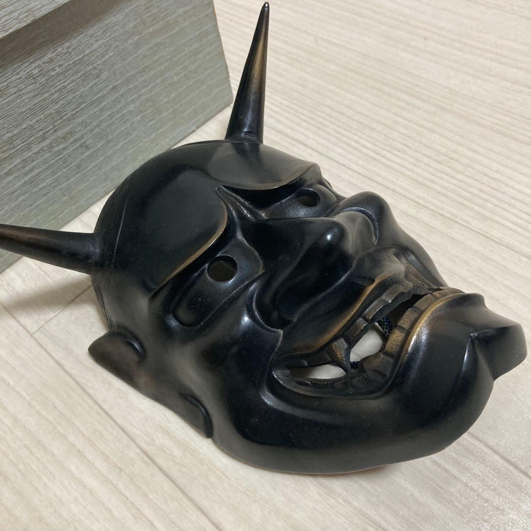 酸素　般若の面 お面 開運 魔除け 鋳造 伝統工芸品　アンティーク