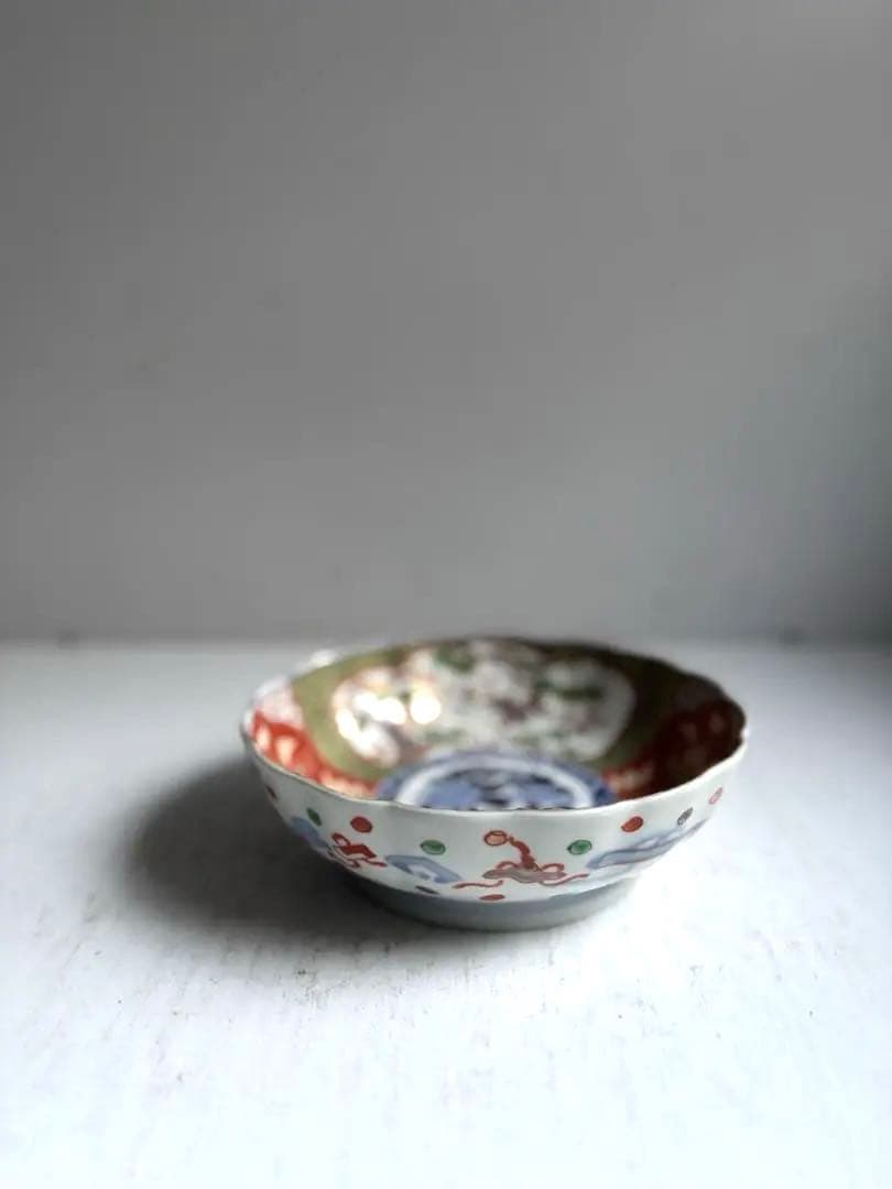 697 骨董 アンティーク 古伊万里 染付 色絵金彩深皿 幕末 江戸 正月準備