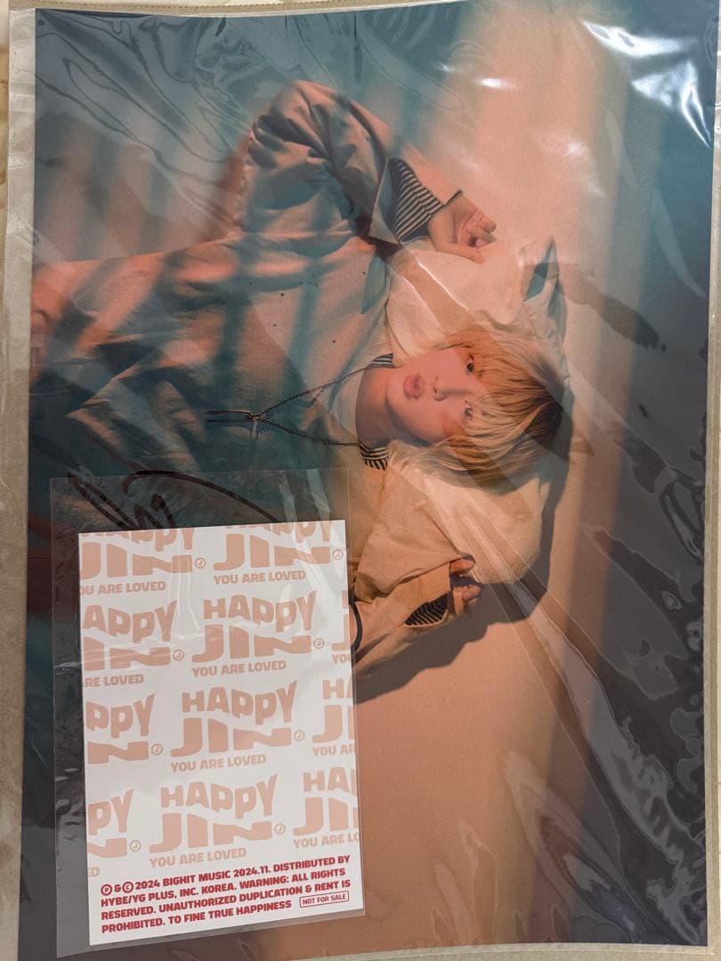 BTS JIN ソクジン Happy 直筆サイン入りポスター