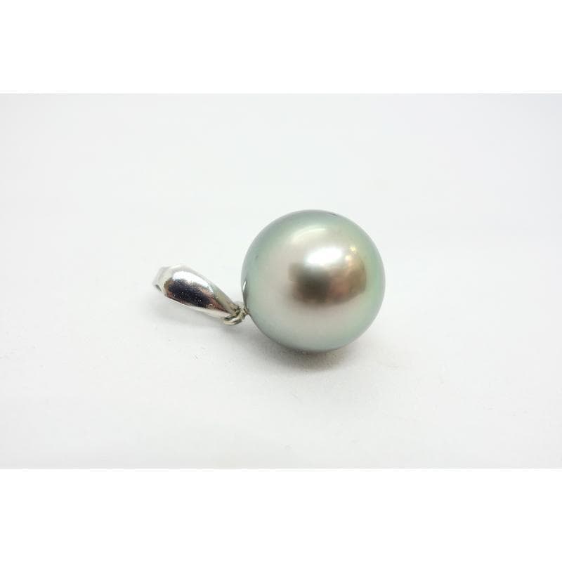 【黒蝶真珠】パール ペンダントトップ 11mm玉 K18WGバチカン付【極美品】