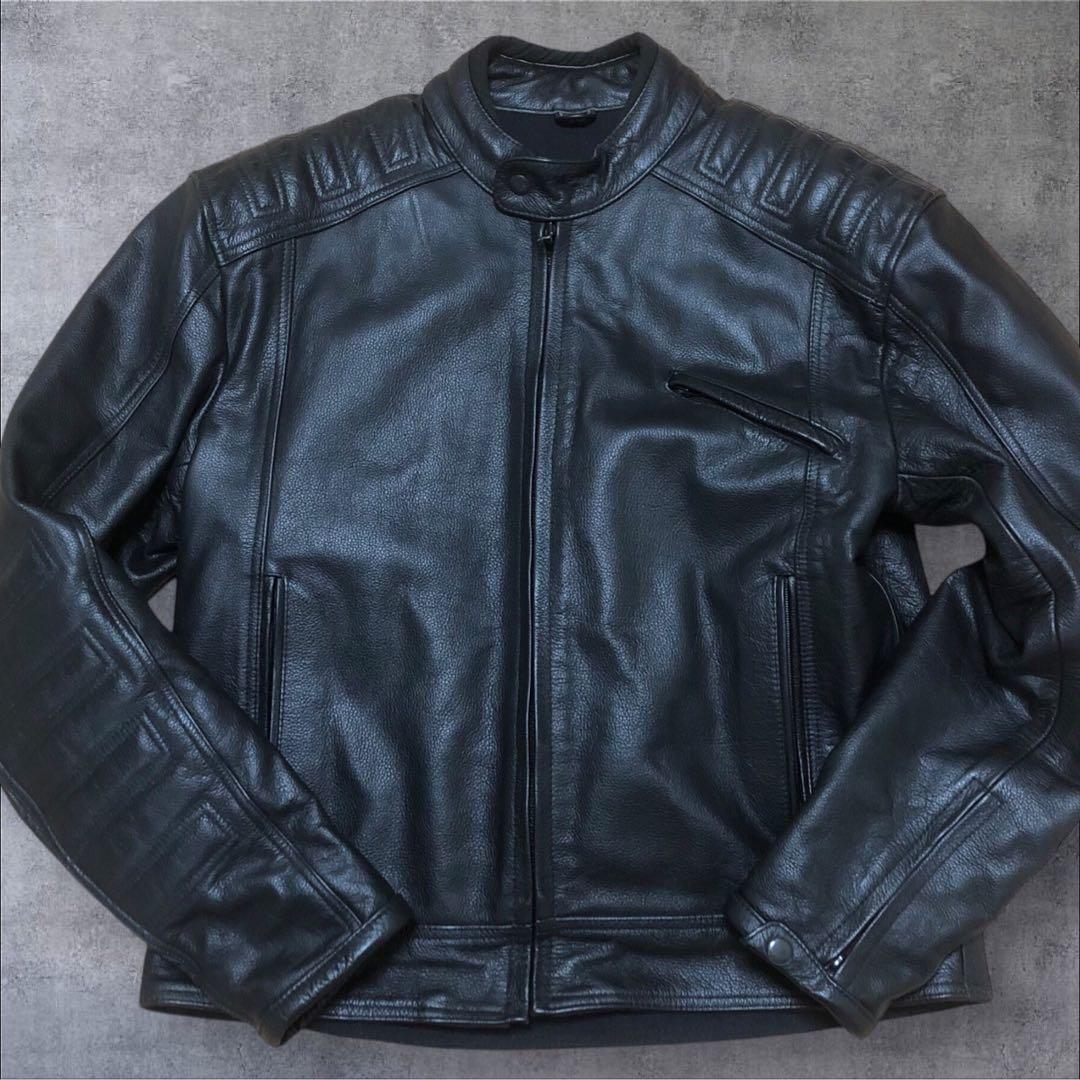 【希少サイズ】GENUINE Leather　本革　ライダースジャケット　XXL