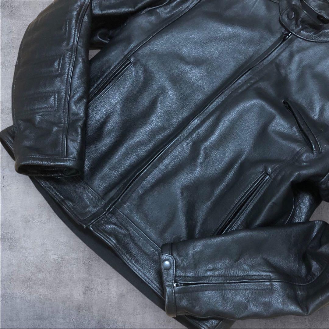 【希少サイズ】GENUINE Leather　本革　ライダースジャケット　XXL